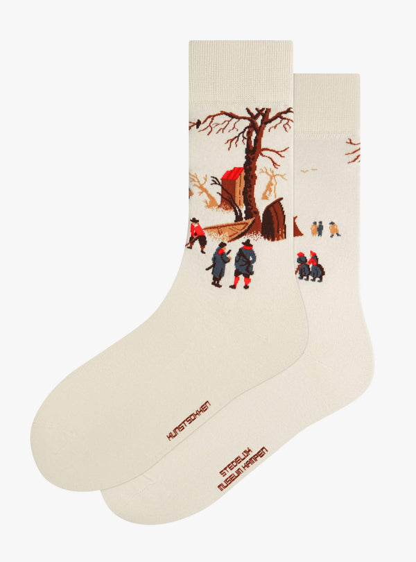 Winterlandschap met schaatsers