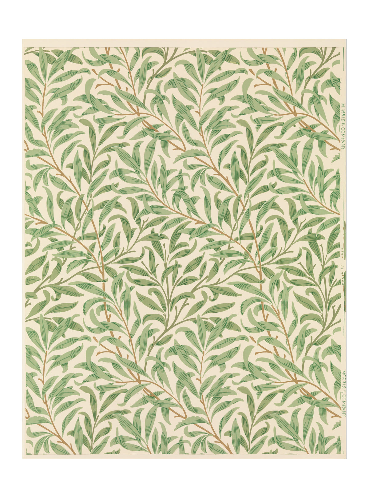 William Morris, Willow Bough, 1887, blokgedrukt behang