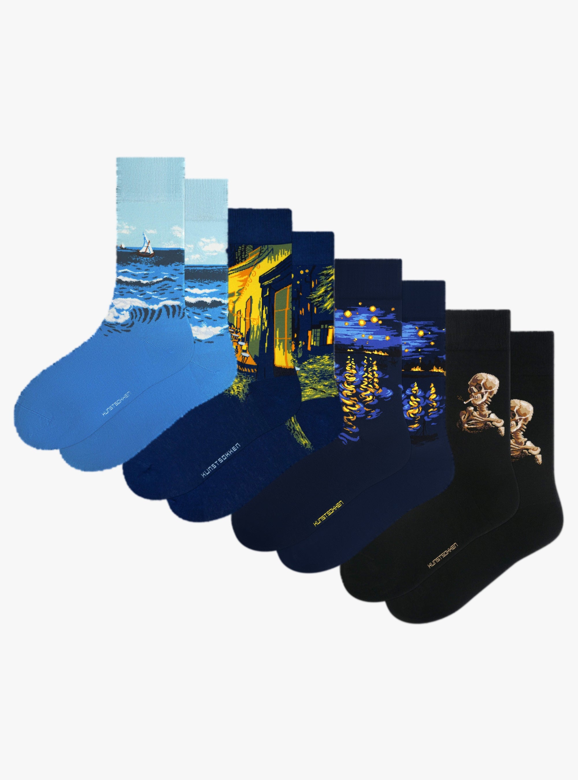 Van Gogh's Nacht & Zee 4-Pack - 4 paar kunstsokken