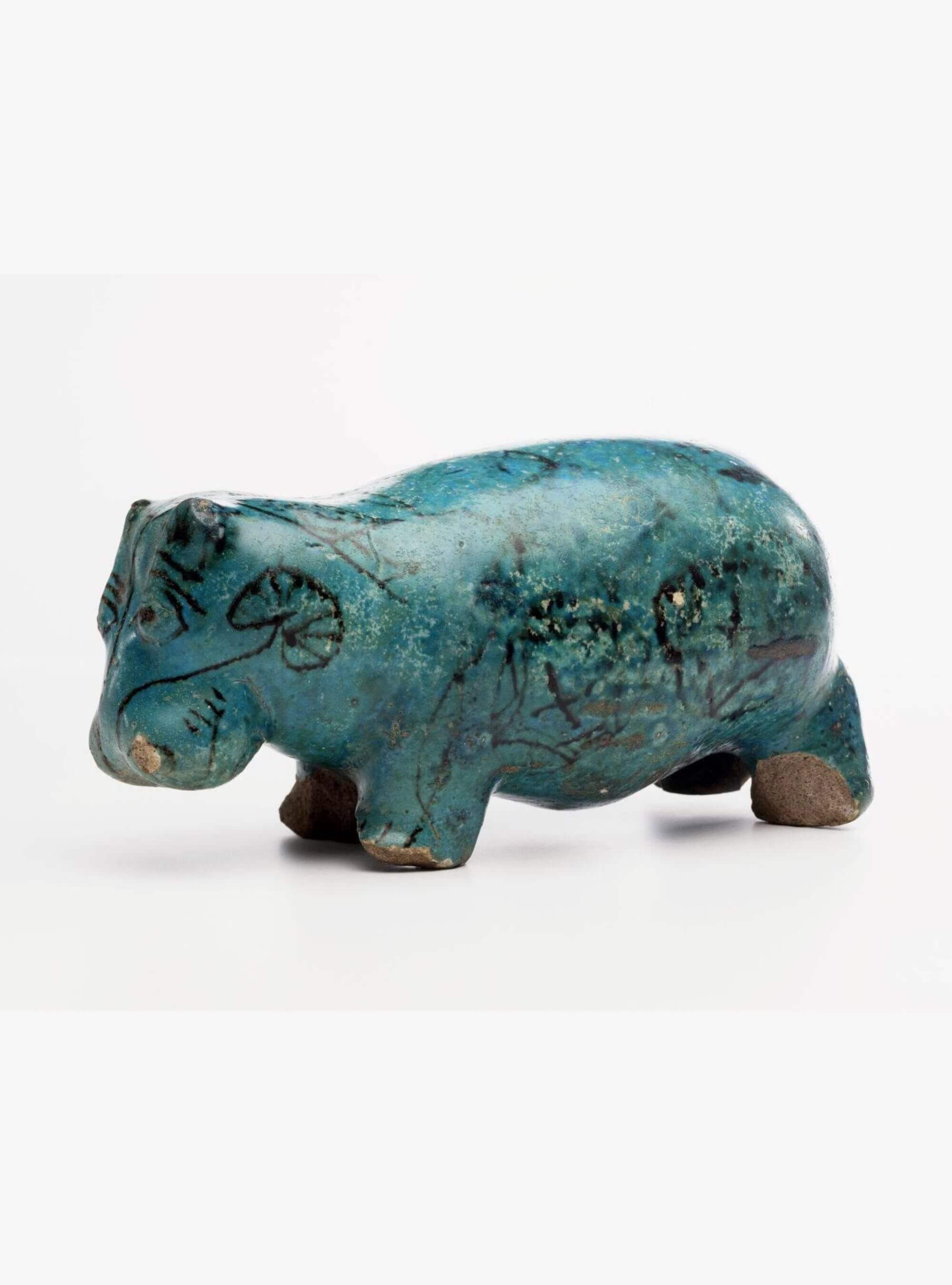 Staand Beeld van Nijlpaard - Turquoise